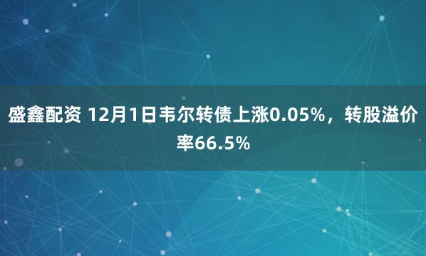 盛鑫配资 12月1日韦尔转债上涨0.05%，转股溢价率66.5%