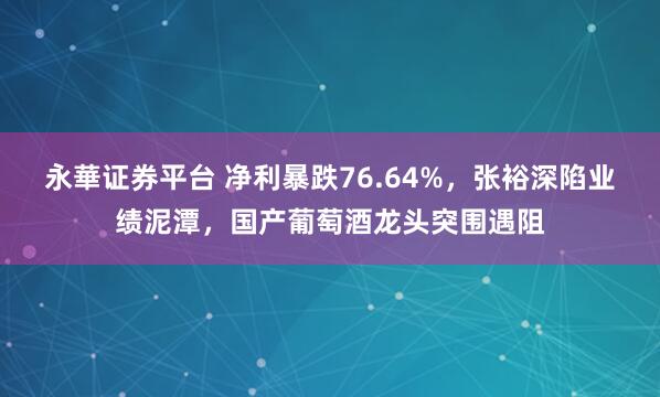 永華证券平台 净利暴跌76.64%，张裕深陷业绩泥潭，国产葡萄酒龙头突围遇阻